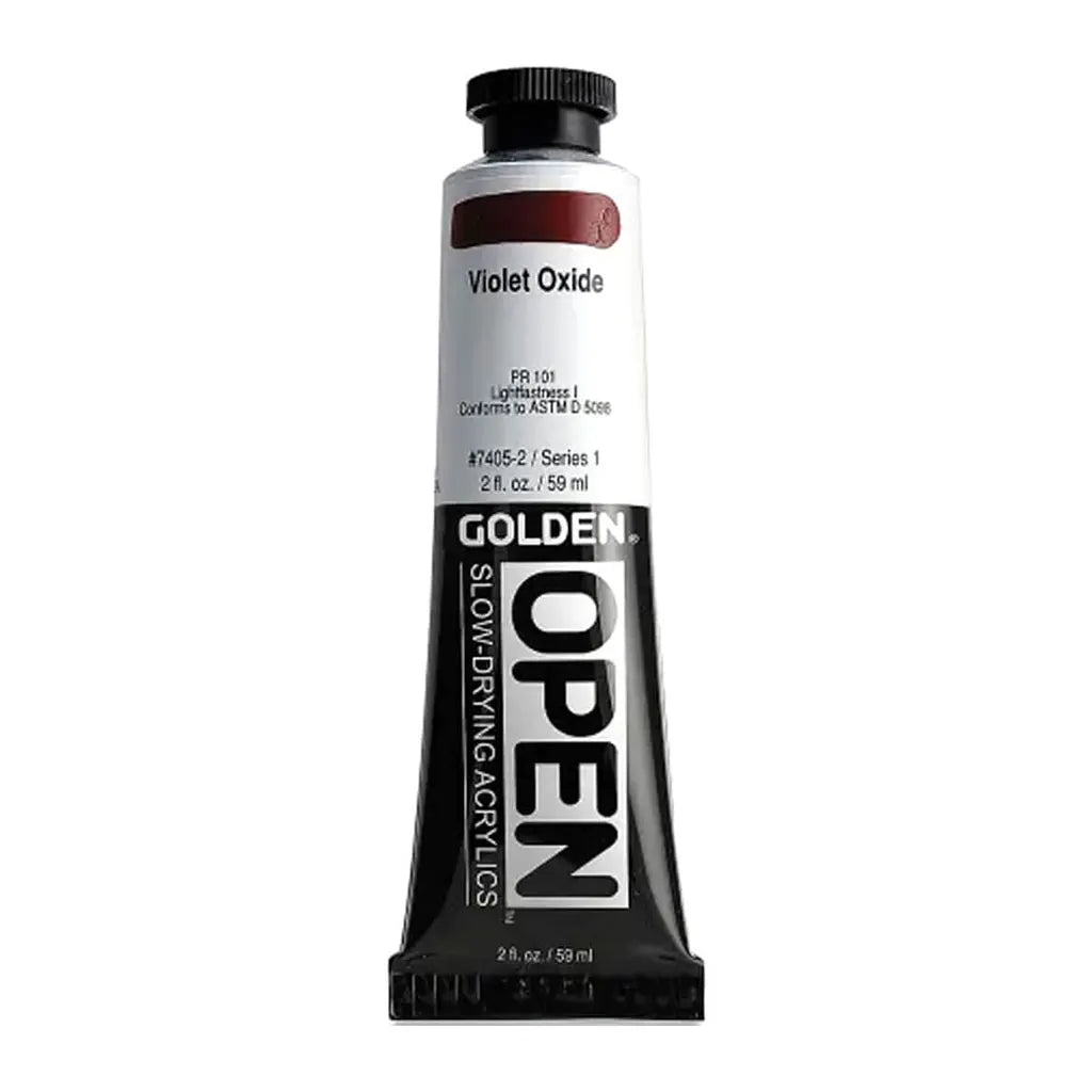 Golden OPEN Slow-Drying Acrylic Paint 2oz Violet Oxide S1