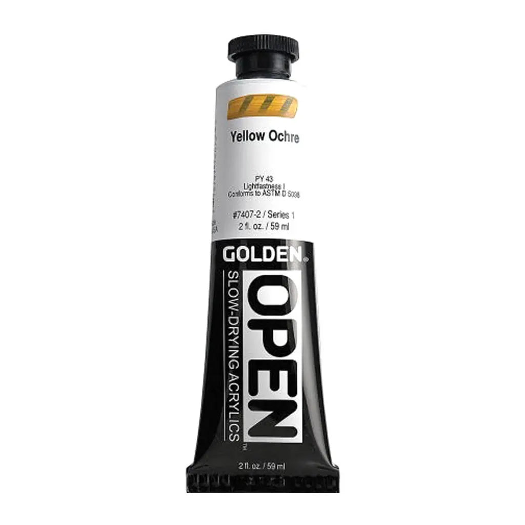 Golden OPEN Slow-Drying Acrylic Paint 2oz Yellow Ochre S1