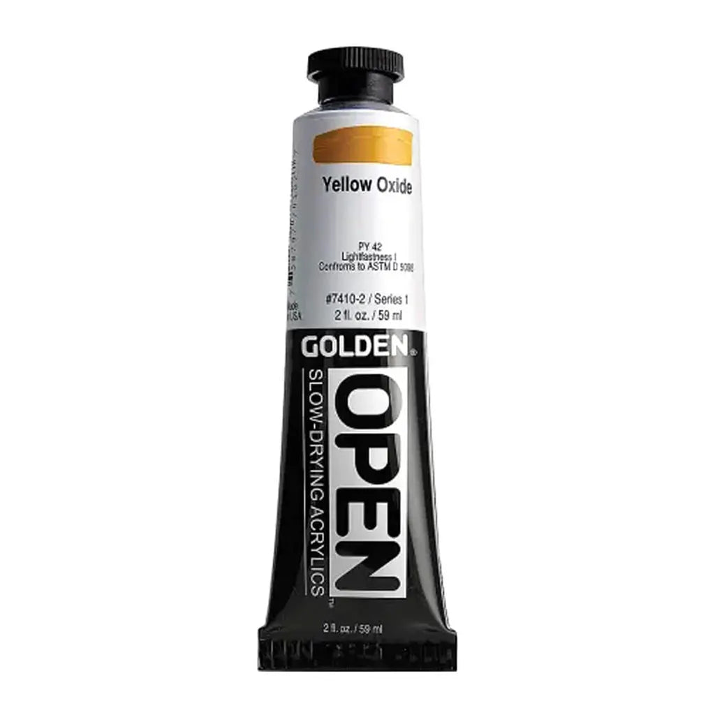 Golden OPEN Slow-Drying Acrylic Paint 2oz Yellow Oxide S1