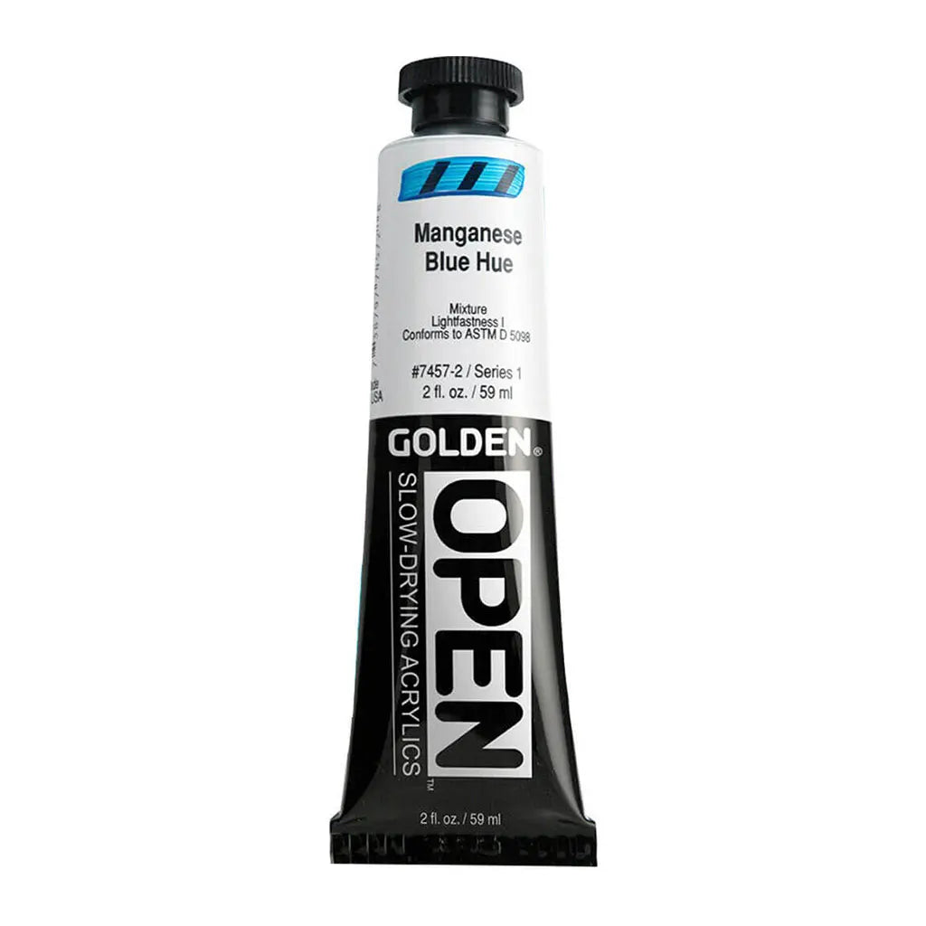 Golden OPEN Slow-Drying Acrylic Paint 2oz Manganese Blue Hue S1