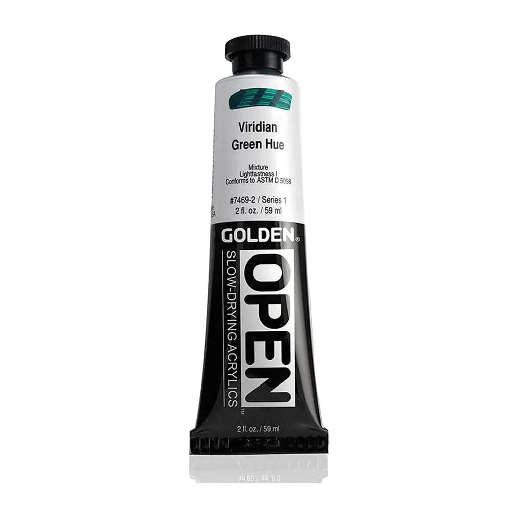 Golden OPEN Slow-Drying Acrylic Paint 2oz Viridian Green Hue S1