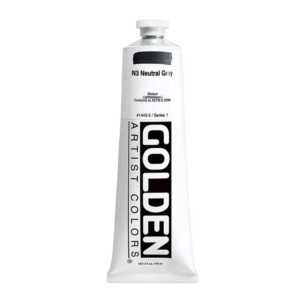 Golden Heavy Body Acrylic 5oz N3 Neutral Gray S1