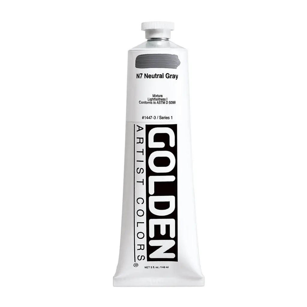 Golden Heavy Body Acrylic 5oz N7 Neutral Gray S1