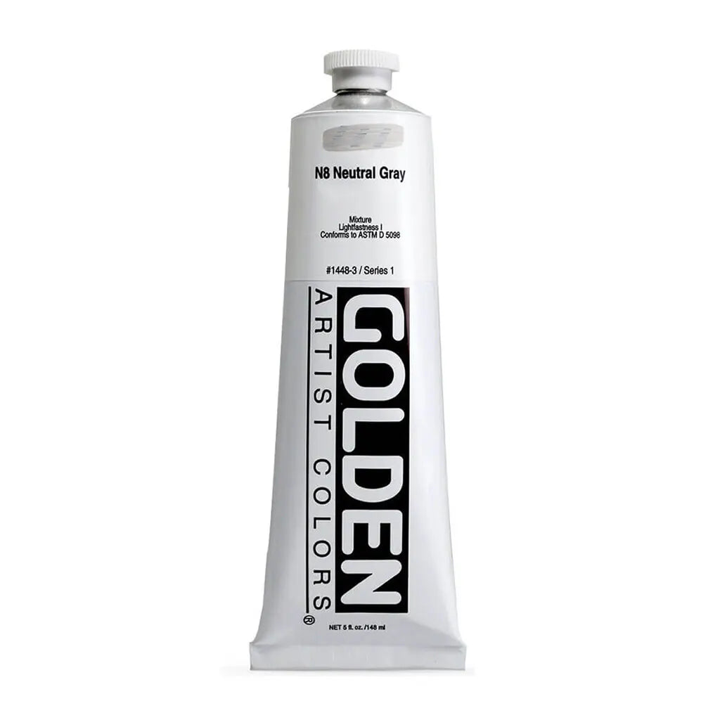 Golden Heavy Body Acrylic 5oz N8 Neutral Gray S1