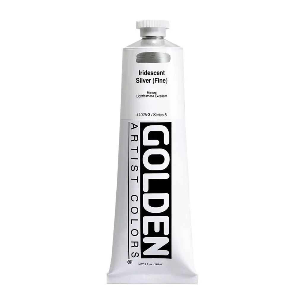 Golden Heavy Body Acrylic 5oz Iridescent Silver (Fine) S5