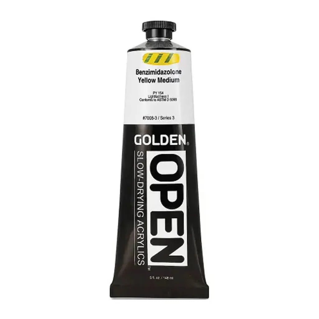 Golden OPEN Slow-Drying Acrylic Paint 5oz Benzimidazolone Yellow Medium S3