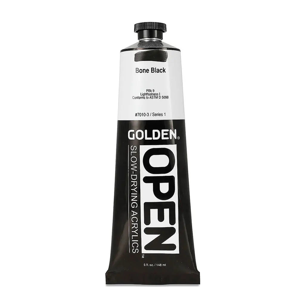 Golden OPEN Slow-Drying Acrylic Paint 5oz Bone Black S1