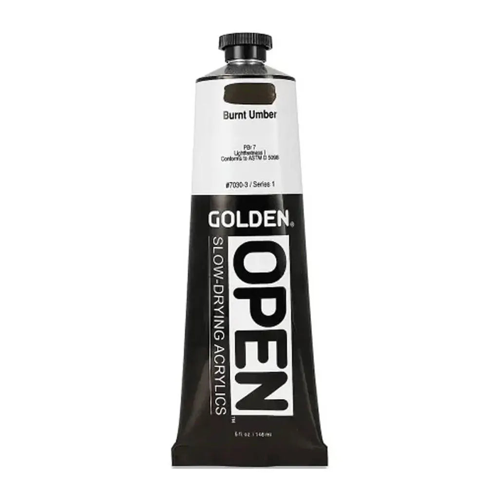 Golden OPEN Slow-Drying Acrylic Paint 5oz Burnt Umber S1