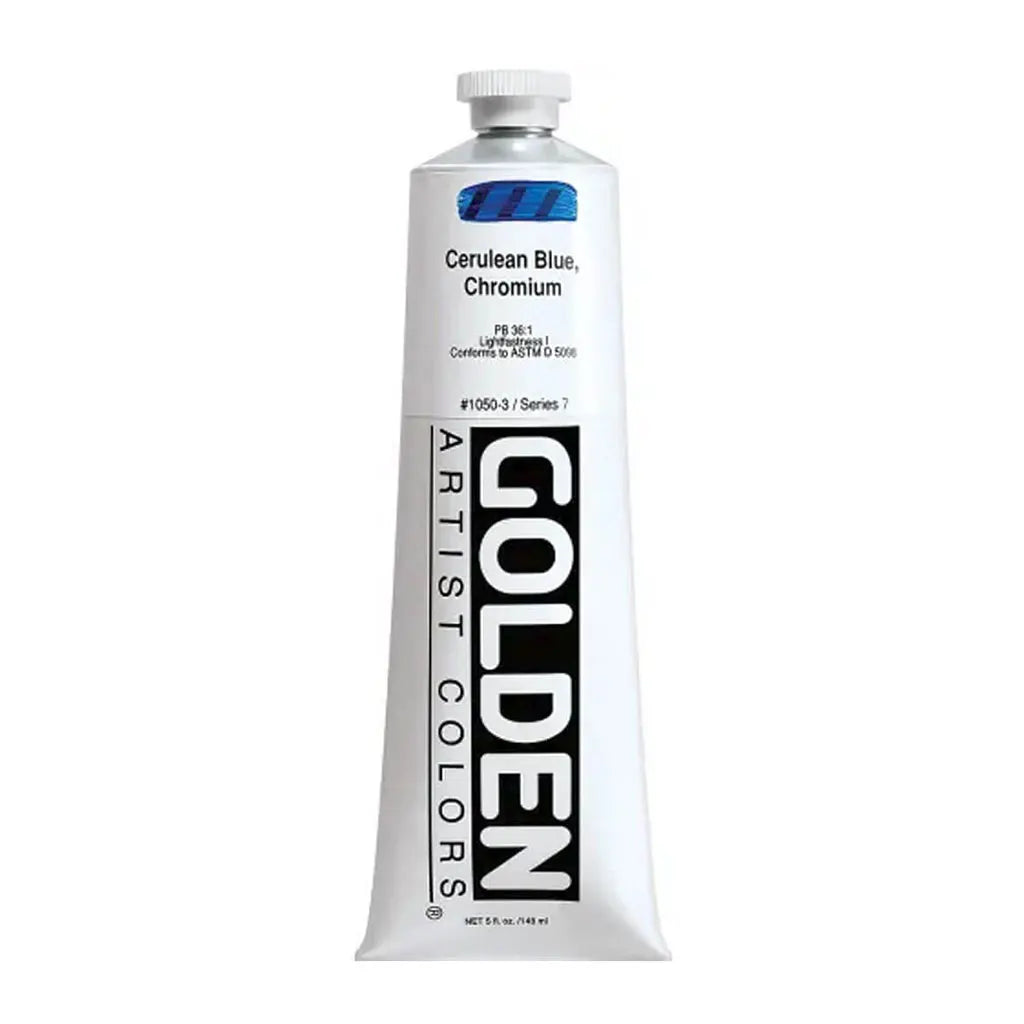 Golden OPEN Slow-Drying Acrylic Paint 5oz Cerulean Blue Chromium S7
