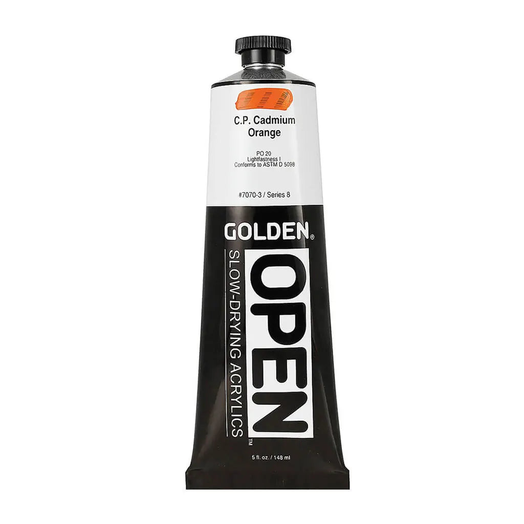 Golden OPEN Slow-Drying Acrylic Paint 5oz Cadmium Orange S8