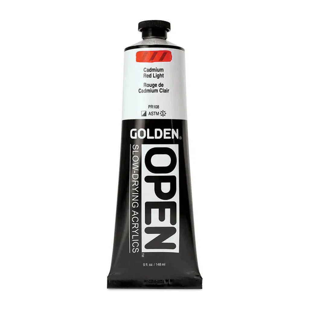 Golden OPEN Slow-Drying Acrylic Paint 5oz Cadmium Red Light S9