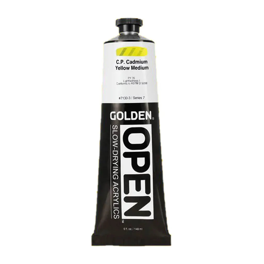Golden OPEN Slow-Drying Acrylic Paint 5oz Cadmium Yellow Dark S7