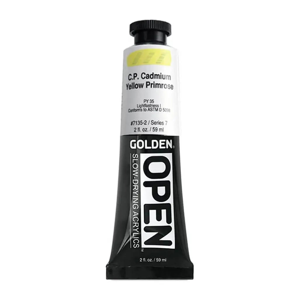 Golden OPEN Slow-Drying Acrylic Paint 5oz Cadmium Yellow Primrose S7