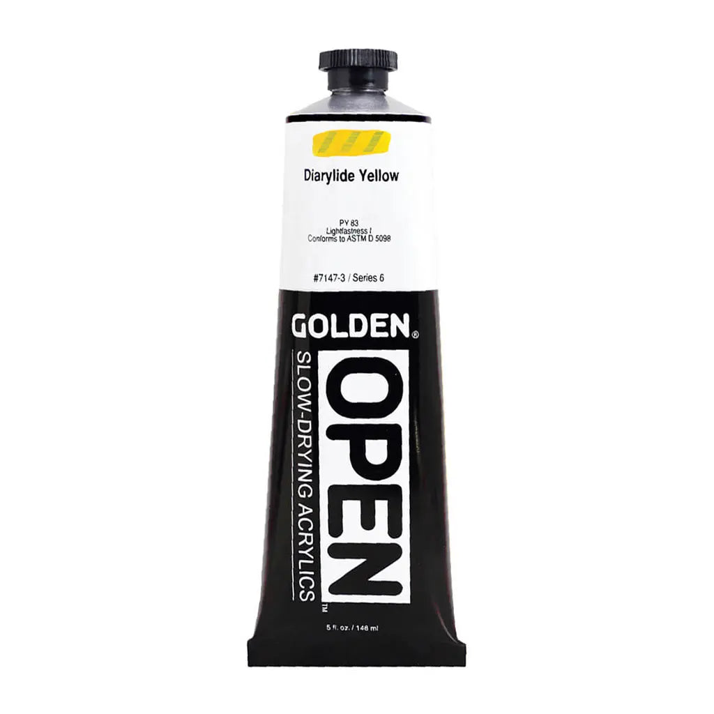 Golden OPEN Slow-Drying Acrylic Paint 5oz Diarylide Yellow S6