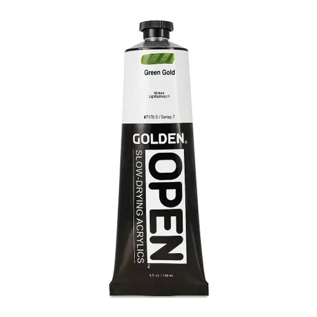Golden OPEN Slow-Drying Acrylic Paint 5oz Green Gold S7
