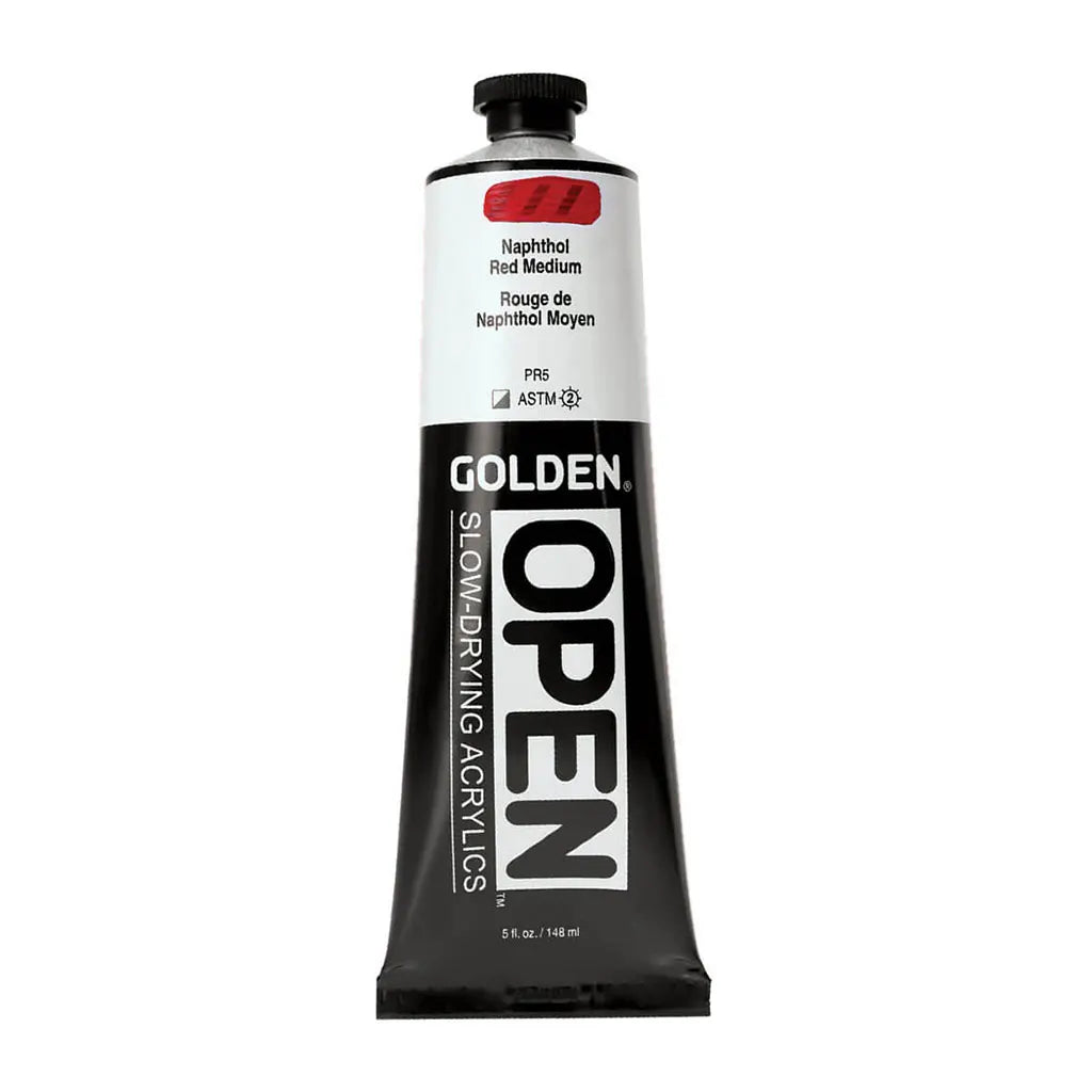 Golden OPEN Slow-Drying Acrylic Paint 5oz Naphthol Red Medium S5