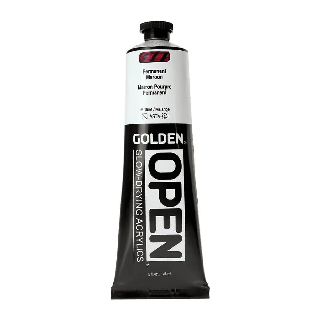 Golden OPEN Slow-Drying Acrylic Paint 5oz Permanent Maroon S7