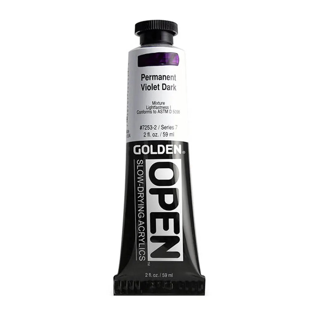 Golden OPEN Slow-Drying Acrylic Paint 5oz Permanent Violet Dark S7