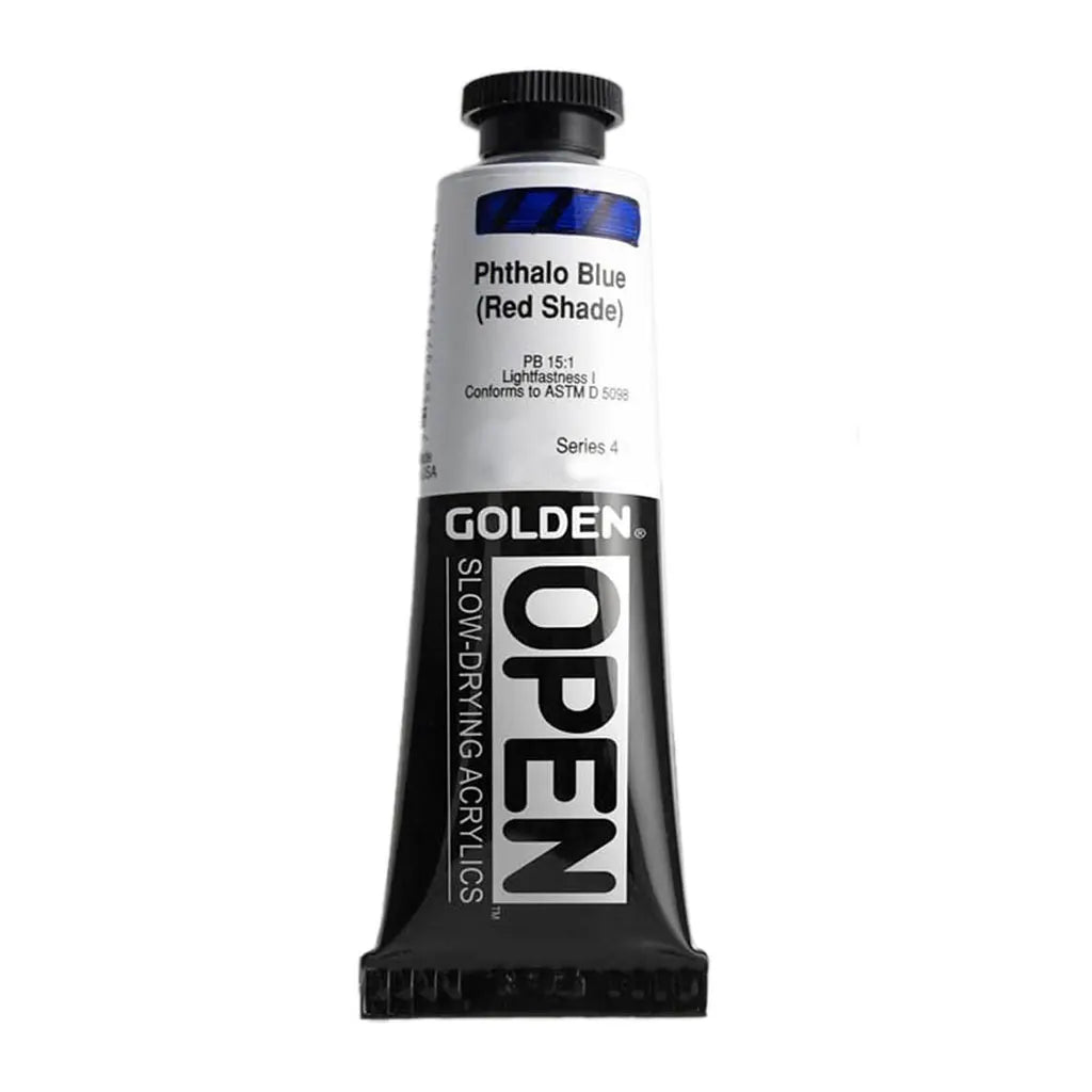 Golden OPEN Slow-Drying Acrylic Paint 5oz Phthalo Blue / (Red Shade) S4
