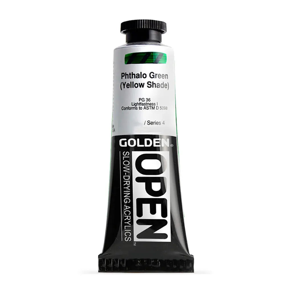 Golden OPEN Slow-Drying Acrylic Paint 5oz Phthalo Green / (Yellow Shade) S4