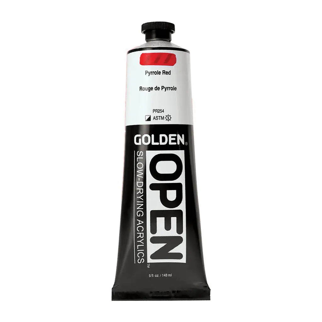 Golden OPEN Slow-Drying Acrylic Paint 5oz Pyrrole Red S8