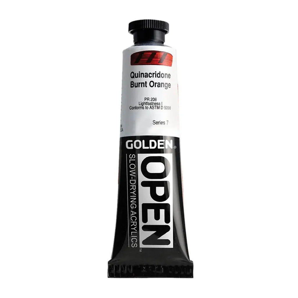 Golden OPEN Slow-Drying Acrylic Paint 5oz Quinacridone Burnt Orange S7