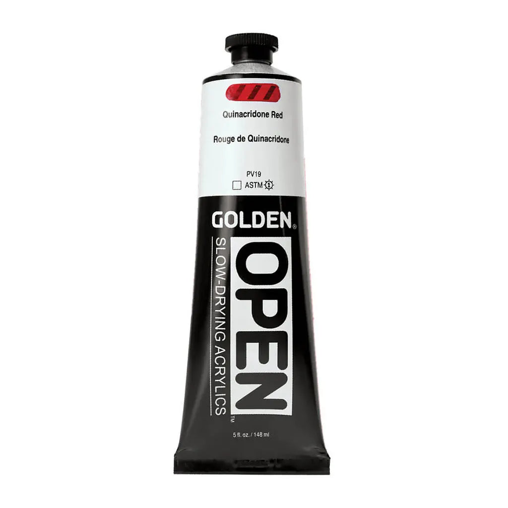 Golden OPEN Slow-Drying Acrylic Paint 5oz Quinacridone Red S6