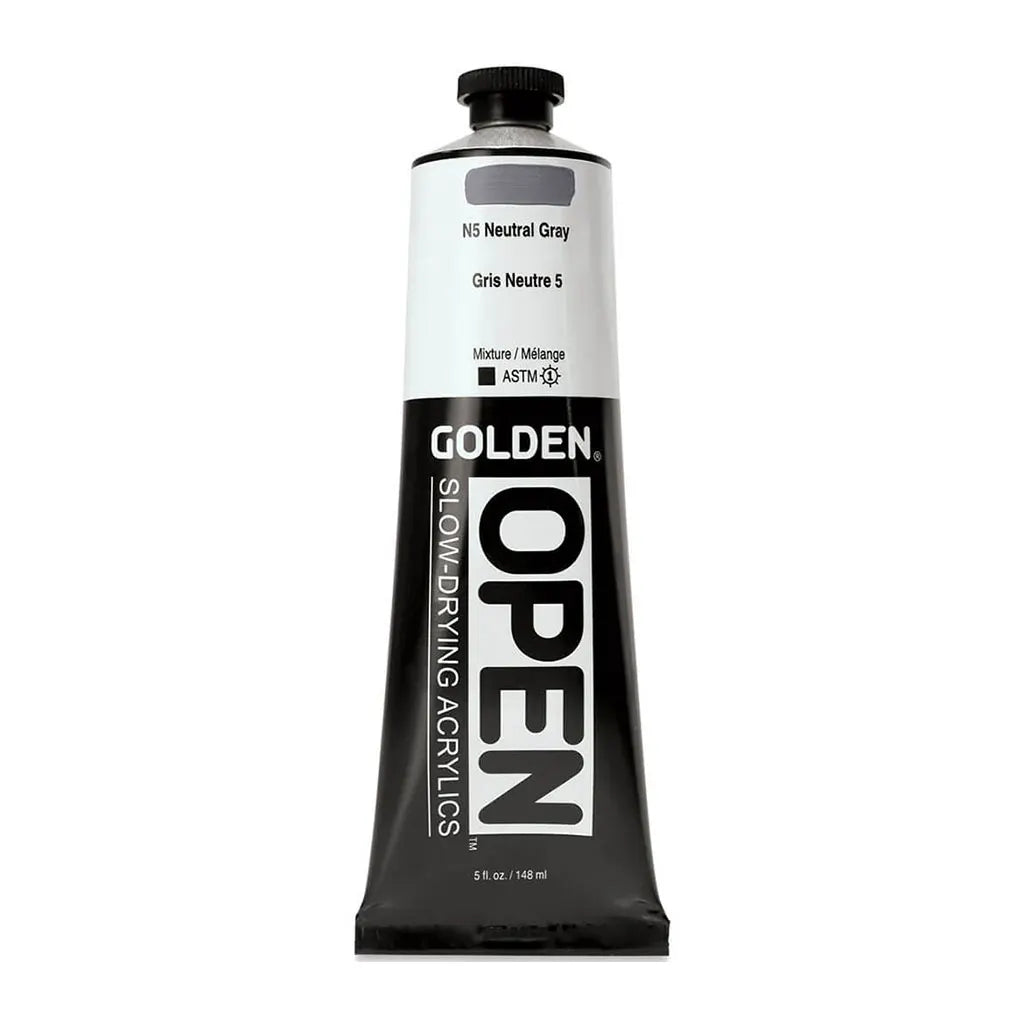 Golden OPEN Slow-Drying Acrylic Paint 5oz N5 Neutral Gray S1