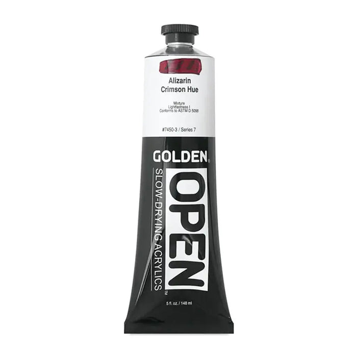 Golden OPEN Slow-Drying Acrylic Paint 5oz Alizarin Crimson Hue S7