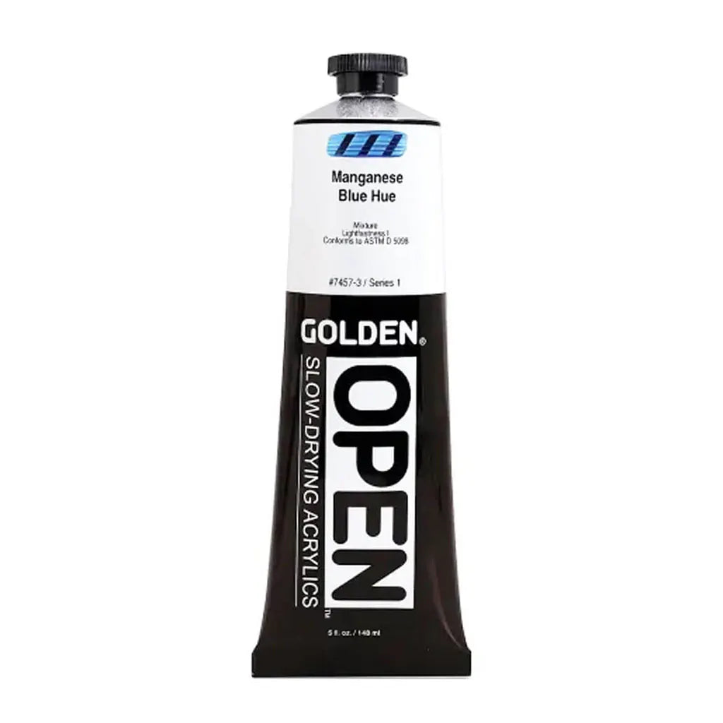 Golden OPEN Slow-Drying Acrylic Paint 5oz Manganese Blue Hue S1