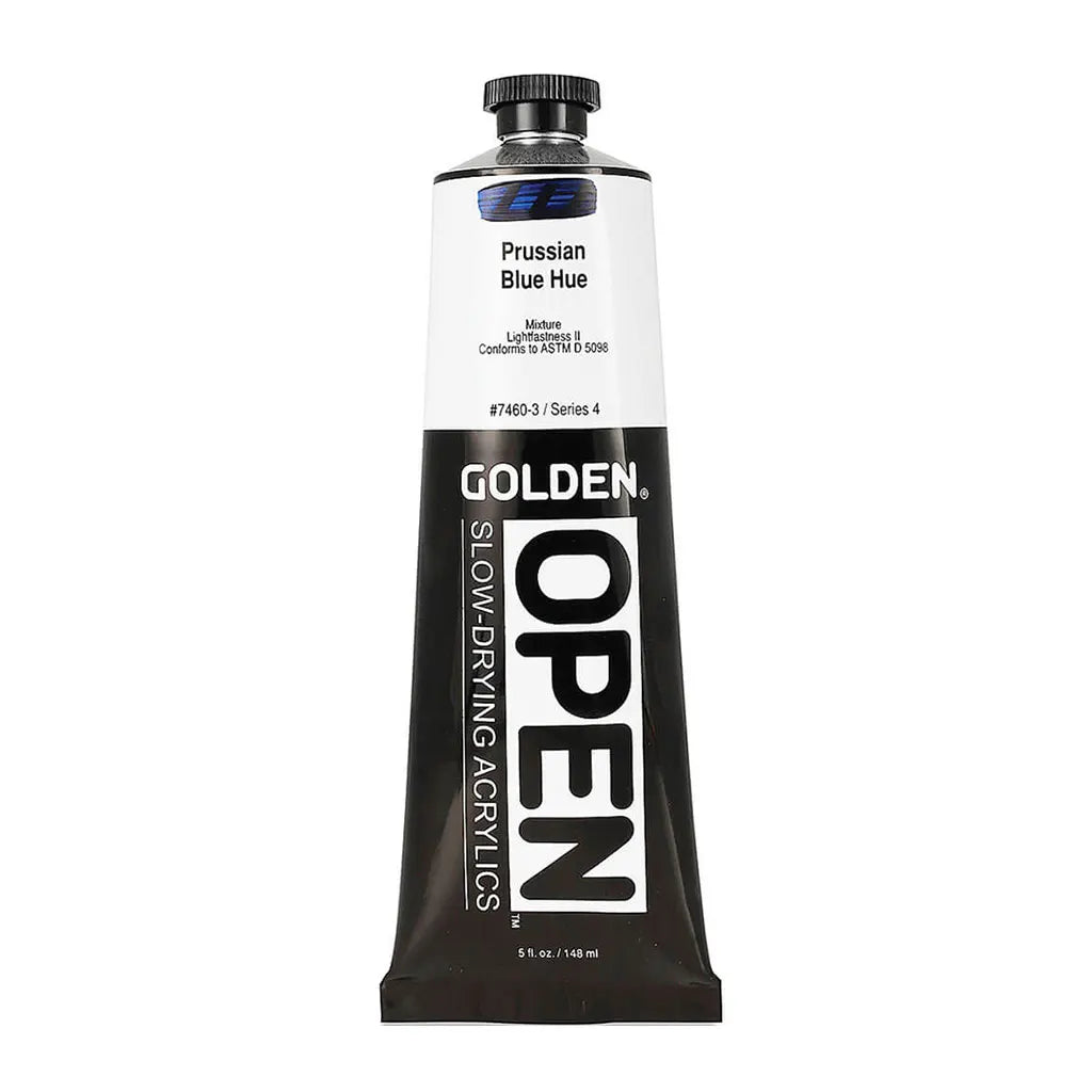Golden OPEN Slow-Drying Acrylic Paint 5oz Prussian Blue Hue S4