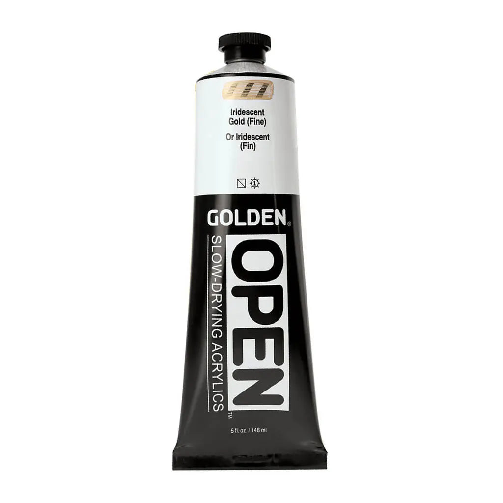 Golden OPEN Slow-Drying Acrylic Paint 5oz Iridescent Gold (Fine) S6