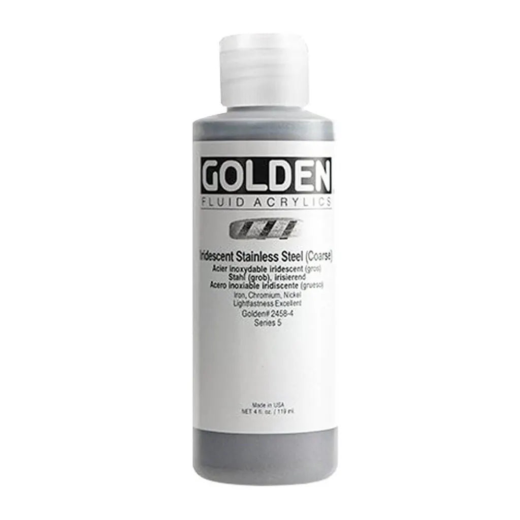 Golden Fluid Acrylic 4oz Irid. Stainless Steel(Crs) S5