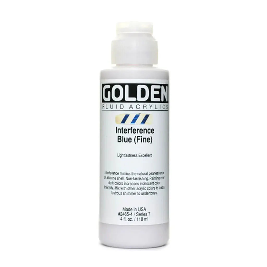 Golden Fluid Acrylic 4oz Interference Blue (Fine) S7