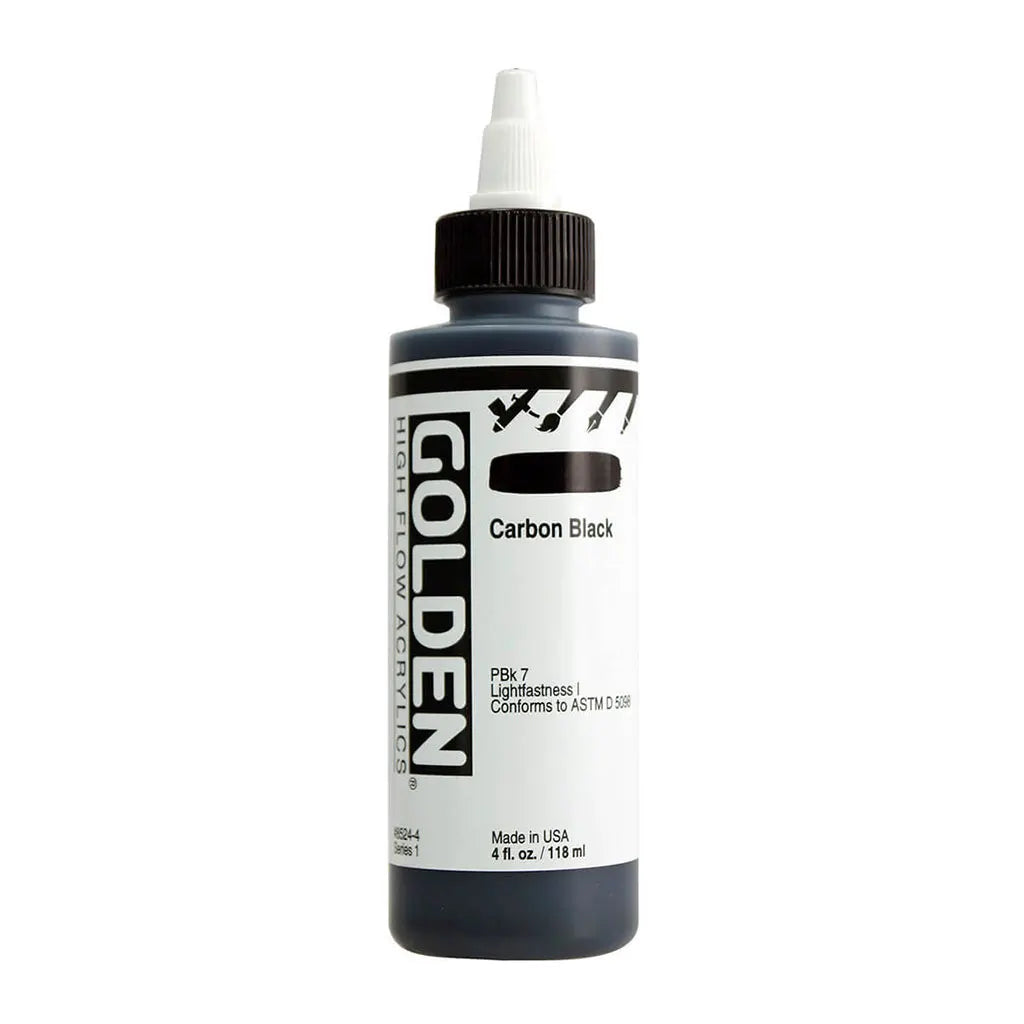Golden High Flow Acrylic Paint 4oz Carbon Black S1