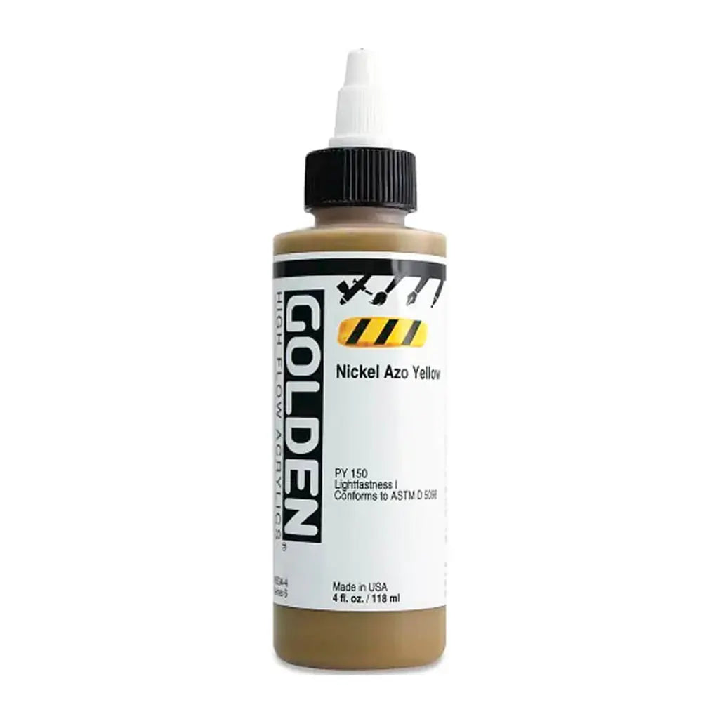 Golden High Flow Acrylic Paint 4oz Nickel Azo Yellow S6
