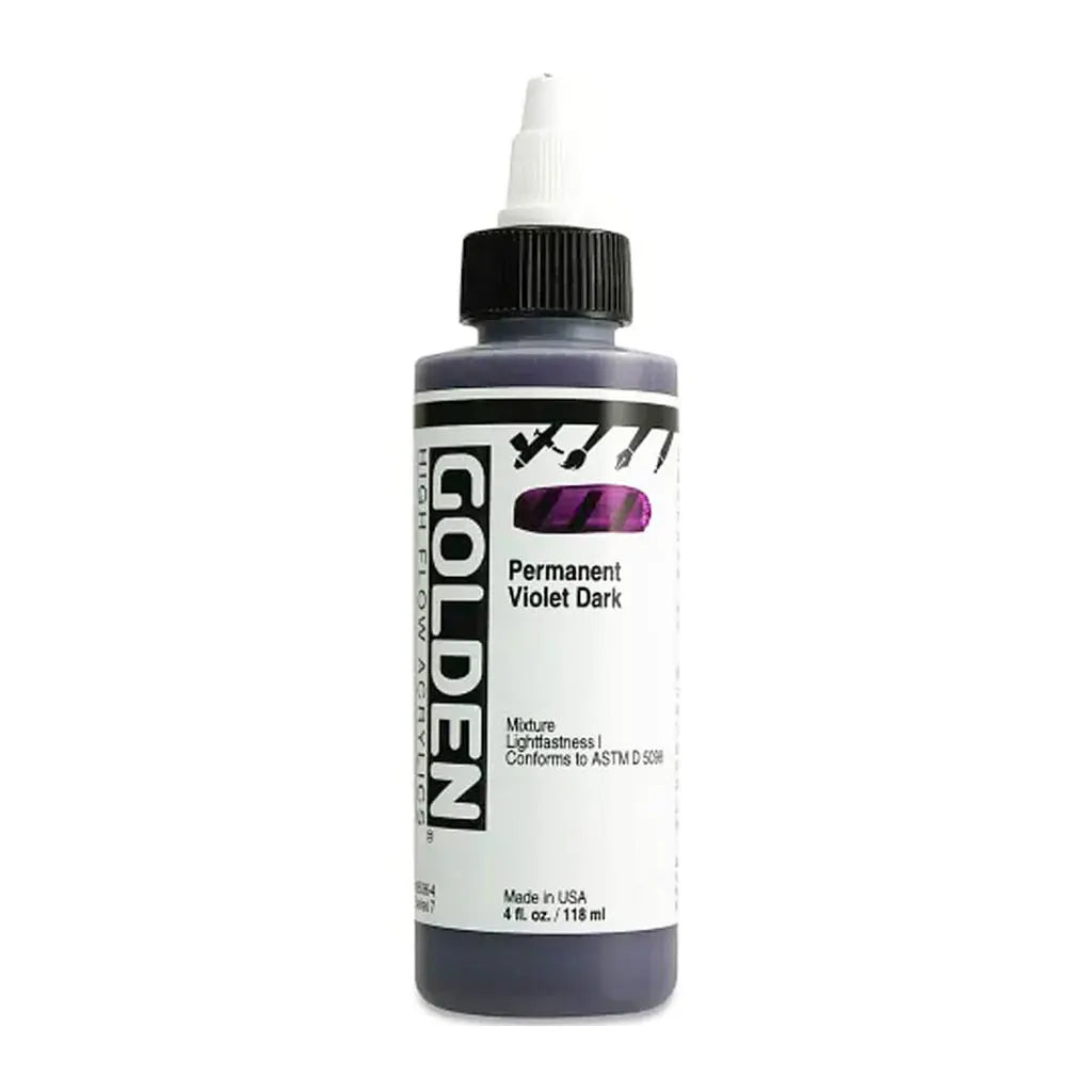 Golden High Flow Acrylic Paint 4oz Permanent Violet Dark S7