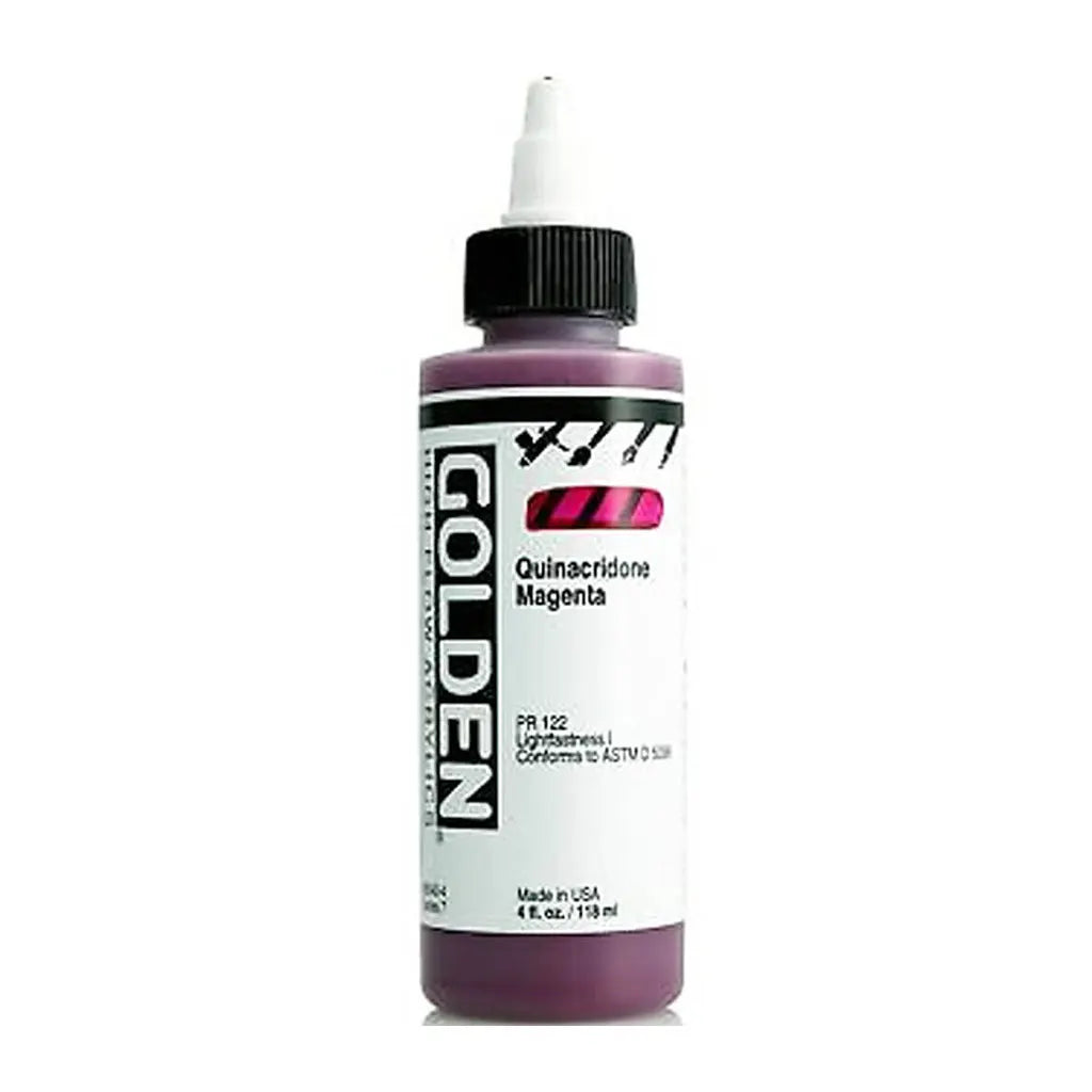 Golden High Flow Acrylic Paint 4oz Quinacridone Magenta S7
