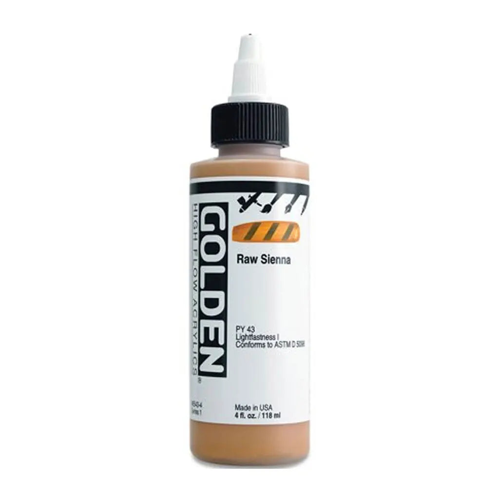 Golden High Flow Acrylic Paint 4oz Raw Sienna S1