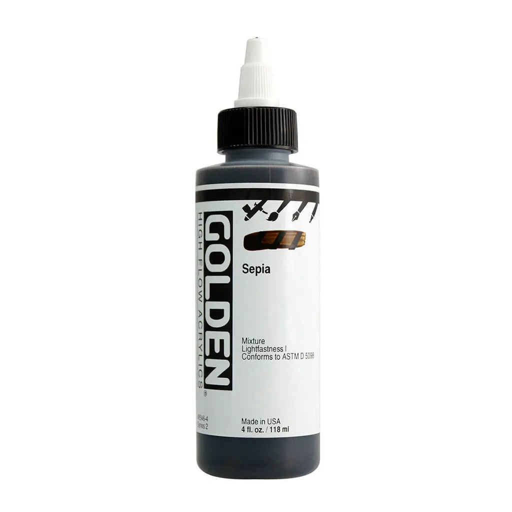 Golden High Flow Acrylic Paint 4oz Sepia S2