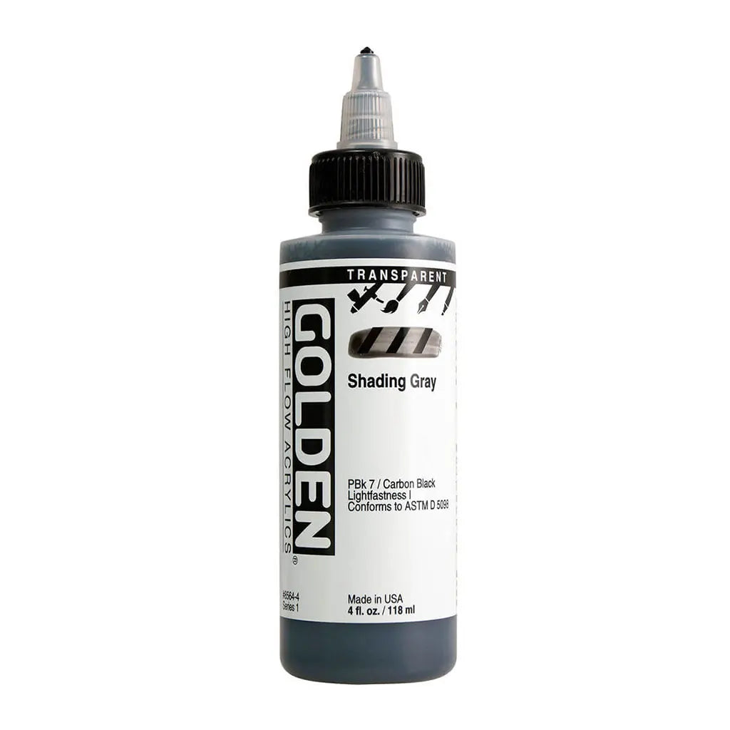 Golden High Flow Acrylic Paint 4oz Transparent Shading Gray S1