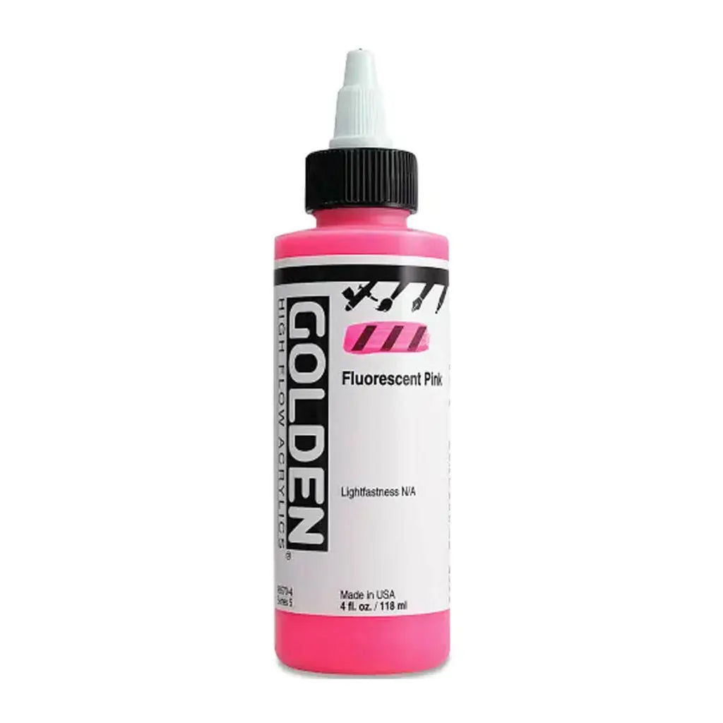 Golden High Flow Acrylic Paint 4oz Fluorescent Pink S5