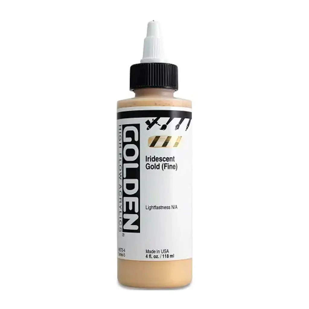 Golden High Flow Acrylic Paint 4oz Iridescent Gold (Fine) S6
