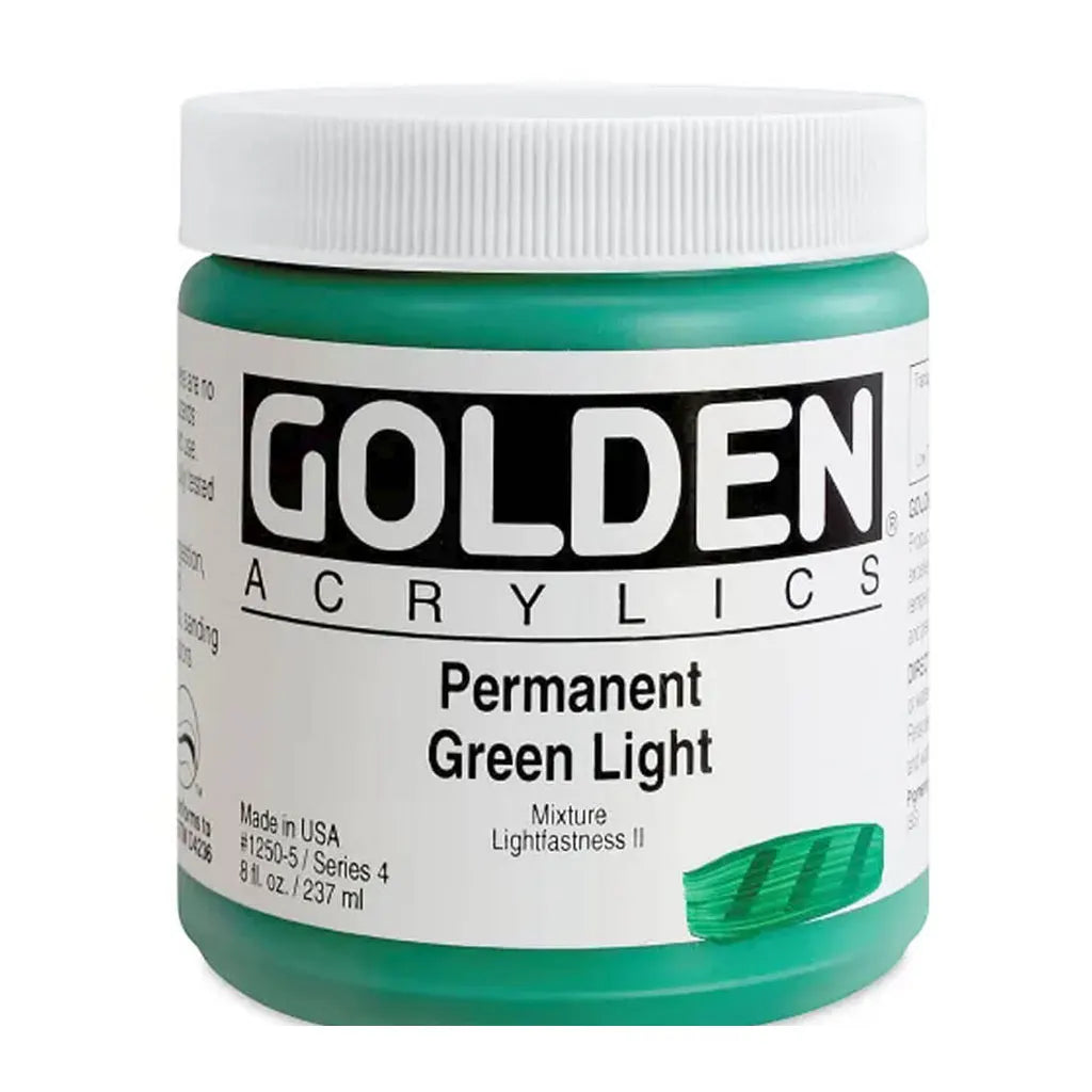 Golden Heavy Body Acrylic 8oz Permanent Green Light S4