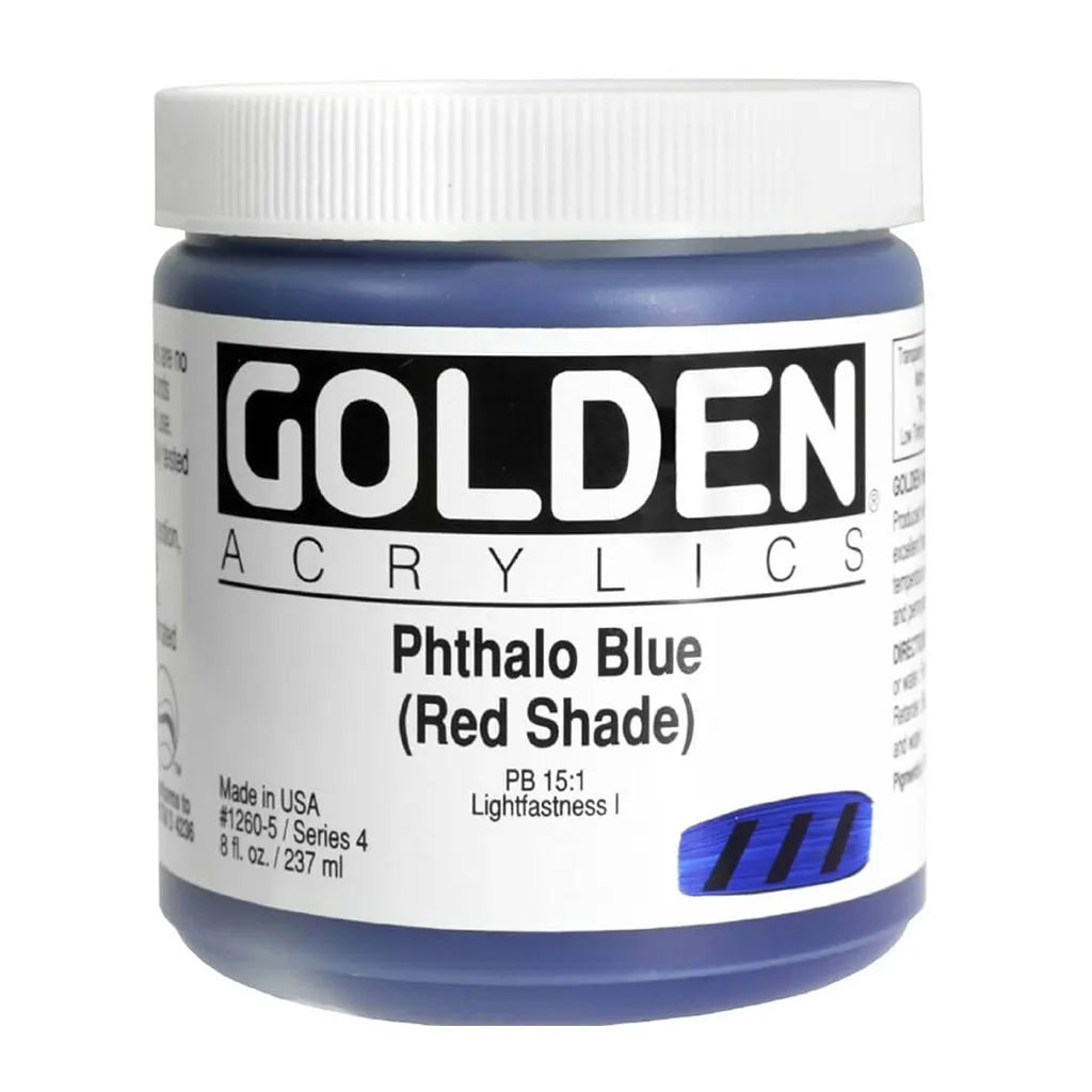 Golden Heavy Body Acrylic 8oz Phthalo Blue (Red Shade) S4