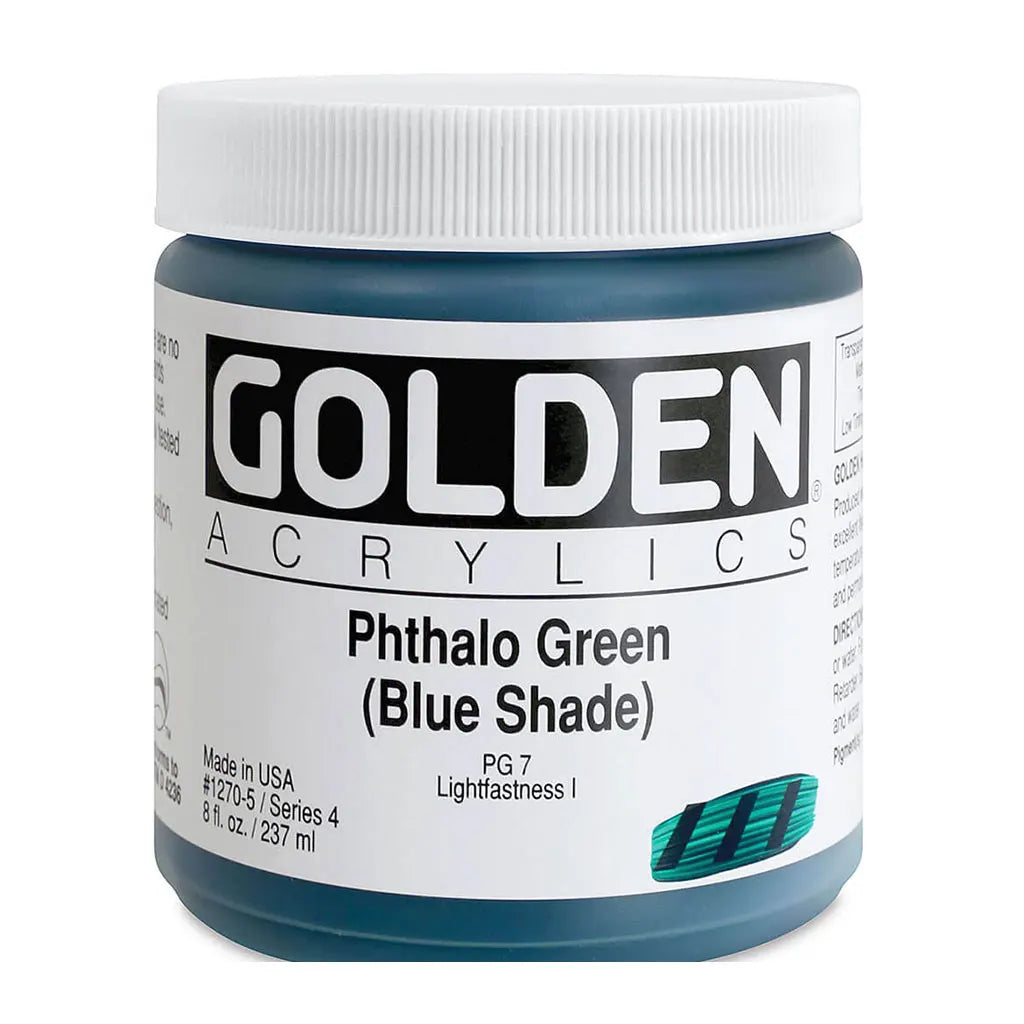 Golden Heavy Body Acrylic 8oz Phthalo Green (Blue Shade) S4