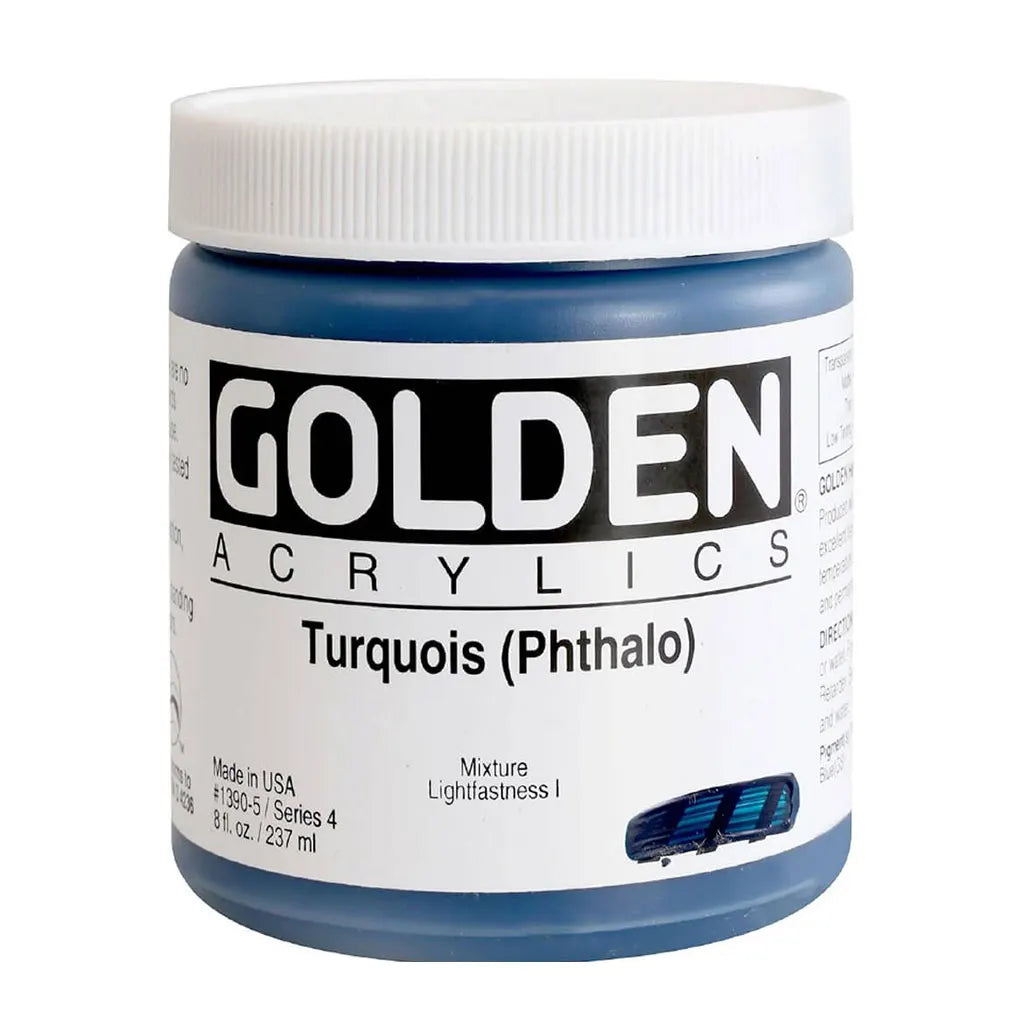 Golden Heavy Body Acrylic 8oz Turquoise (Phthalo) S4