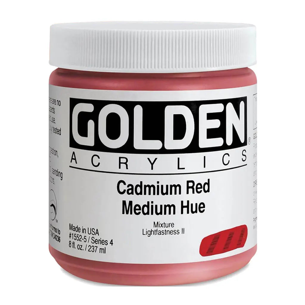Golden Heavy Body Acrylic 8oz Cadmium Red Medium Hue S4
