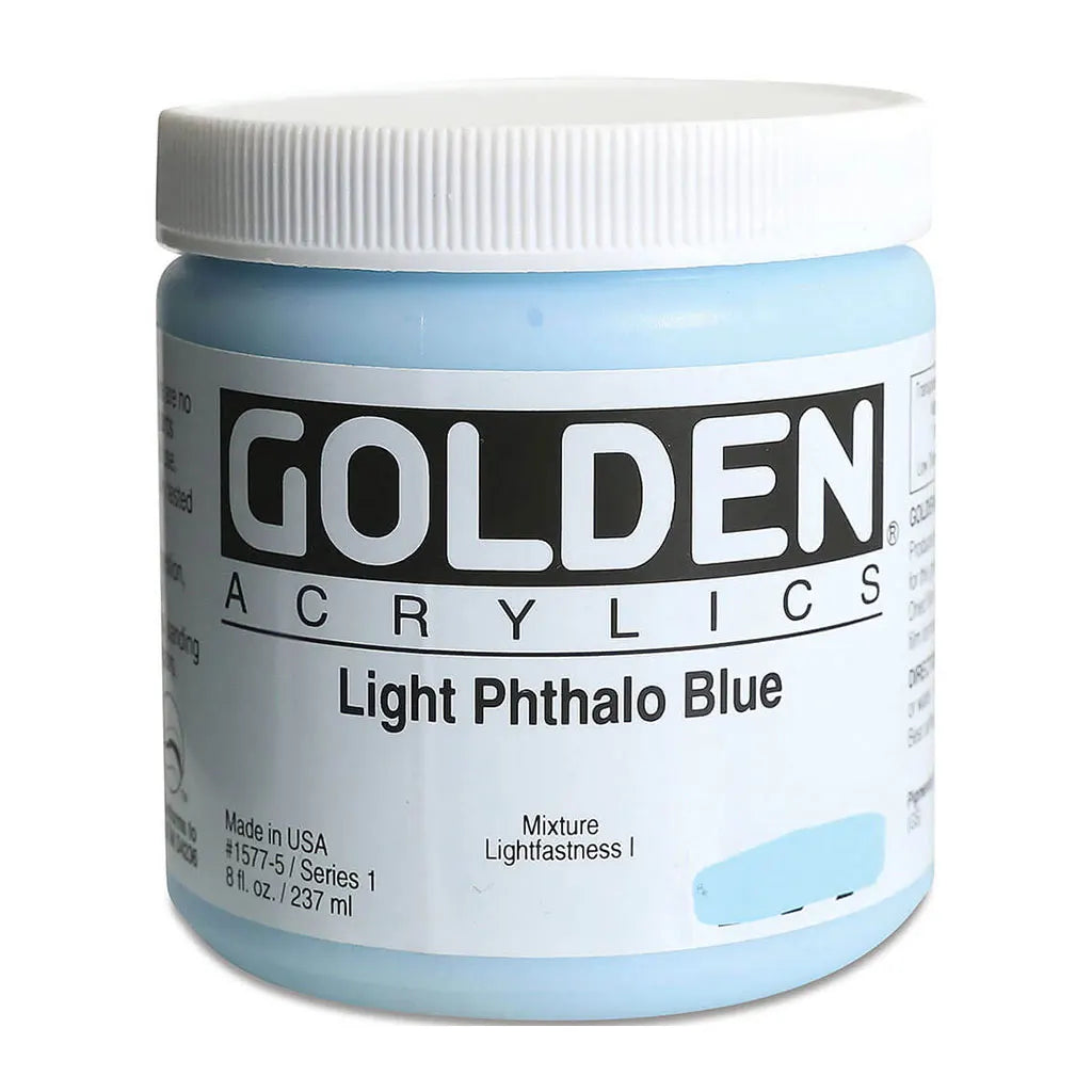 Golden Heavy Body Acrylic 8oz Light Phthalo Blue S1