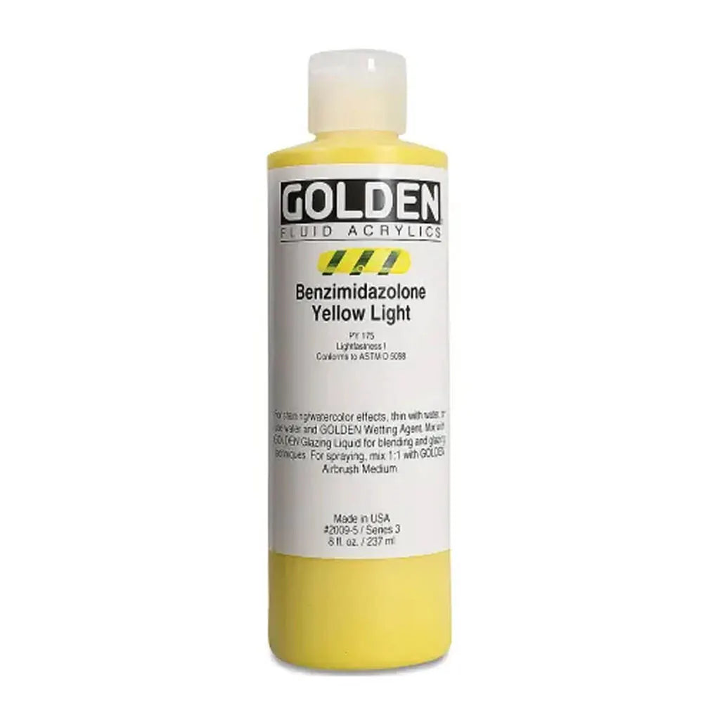 Golden Fluid Acrylic 8oz Benzimidazolone Yellow Lt S3